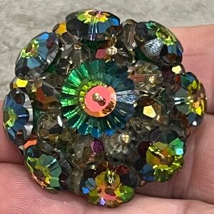 Vintage Stunning Margarita Rivoli Rhinestone Brooch,unmarked